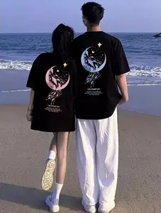 Atasan Kaos Couple Bahan Lembut Keren Lucu Kembaran Sama Ayang Mofif Couple Dolphin Moon Cross Kapelan Pria Wanita Terbaru Kekinian Hitam Putih Baju Cewek Cowok Digital Pasangan Tebal
