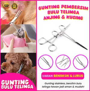GUNTING PENCABUT PEMBERSIH BULU TELINGA ANJING Kucing Stainless Steel