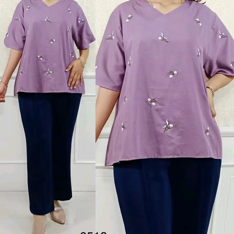 Setelan 2159 Original Bordir  Mat : atasan Rayon Twill import & celana Scuba 3