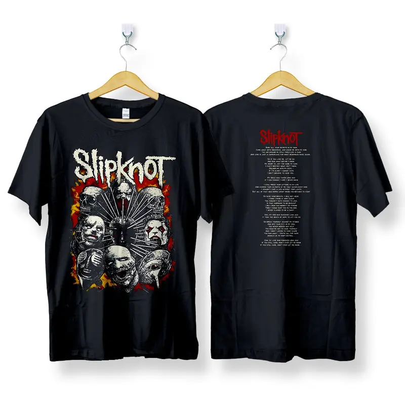 Kaos Band SLIPKNOT FACE | Baju Distro Band Metal Rock and Roll | Premium Tshirt Cotton Combed 24S Sablon 0