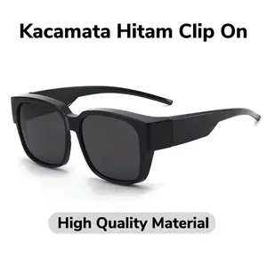 Kacamata Hitam Tempel Lapis Anti UV Pria Wanita Clip On