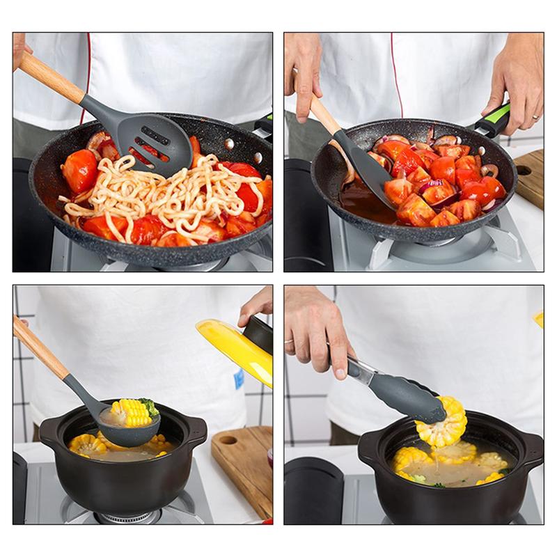 [EXCLUSIVE CREATOR] JIB Silicone Utensil Spatula / Spatula Silicon / Utensile Turner / Sutil Silikon Tahan Panas Gagang Kayu 6