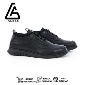 VRO X Sepatu Formal Sepatu Pantofel Pria Hitam Tali Kasual Kerja Kantoran Nikahan Kuliah Wisuda Guru Pns Black Shoes