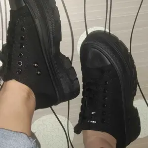 【BACK SALE 】CANIKOREA Sohee Back To School Sepatu Canvas Wanita Sekolah Kerja Korean Fashion Full Black Hitam Casual Sepatu    Aestetic K9244