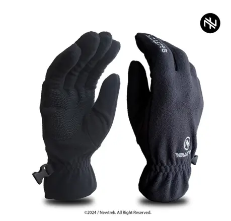 Newtrek Sarung Tangan Outdoor ANATRES - Sarung Tangan Motor Pria Wanita - Polar Fleece Hitam