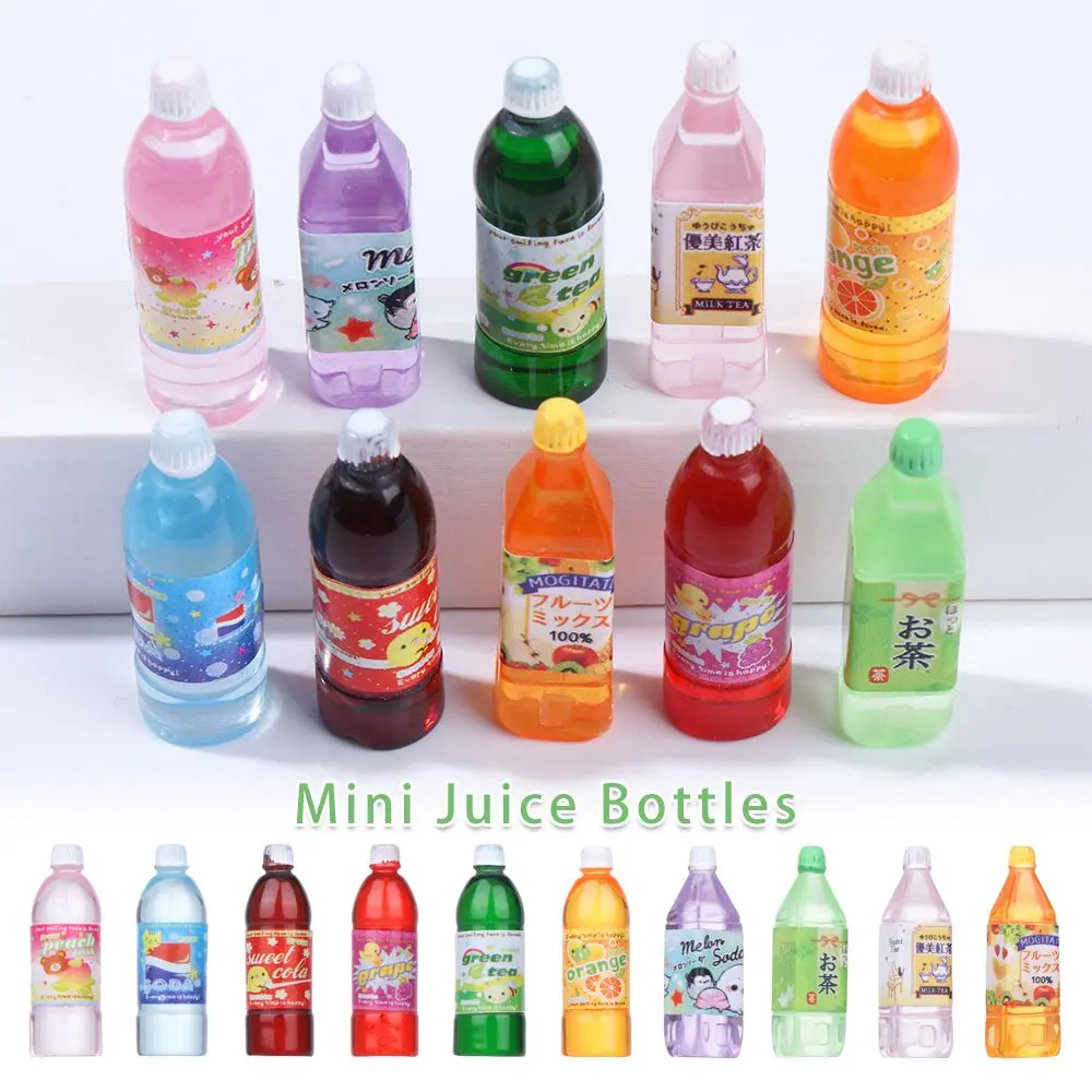 Play House Dolls Accessories Shooting Props Miniatures Decoration Mini Juice Bottles Drink Bottle Dollhouse Miniature Food Simulation Drinks