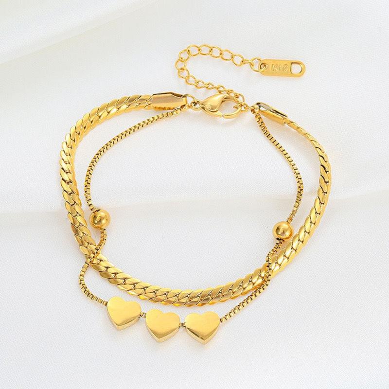 Product Introduction of 【 48 Styles】 Titanium Steel Gold Bracelet ,  Not Fade Bracelet for Women Stainless Bracelet Rose Gold Accessories 53