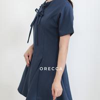 Gambar Orecca - Qi Fei Midi Dress Lengan Pendek Wanita Tali Pita - Maroon, S dari Orecca.id Kota Administrasi Jakarta Barat 5 Tokopedia