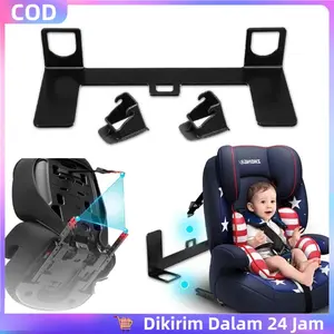 Set ISOFIX Universal - Konektor Sabuk Kursi Mobil Anak - Bahan paduan aluminium - Hitam - Mudah Dipasang Tanpa Alat