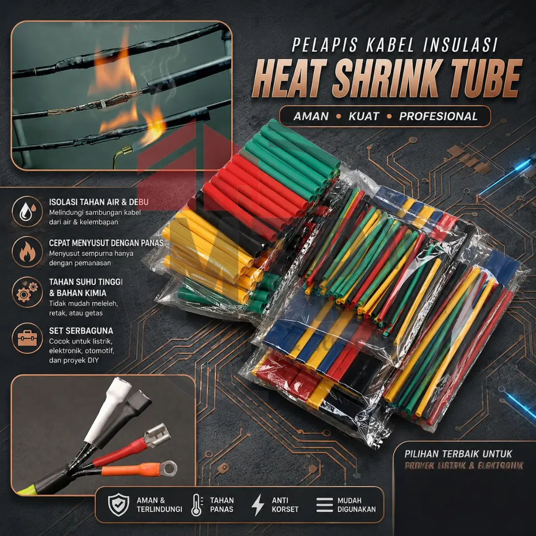 [MTP] Heat Shrink Tube Selongsong Kabel Bakar 164pcs Super Kuat Aman - Konektor Penyambung Kabel Isolasi Bakar