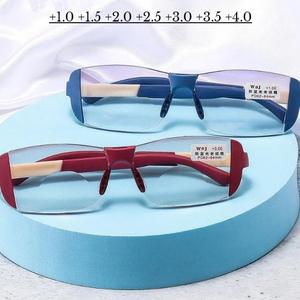 แว่นตาอ่านหนังสือ, TR, ไร้ขอบ, ป้องกันแสงสีฟ้า, การออกแบบสองโฟกัส, สำหรับผู้ชายและผู้หญิง, Unisex, แว่นตาสายตายาวตามอายุแฟชั่นแสงคู่