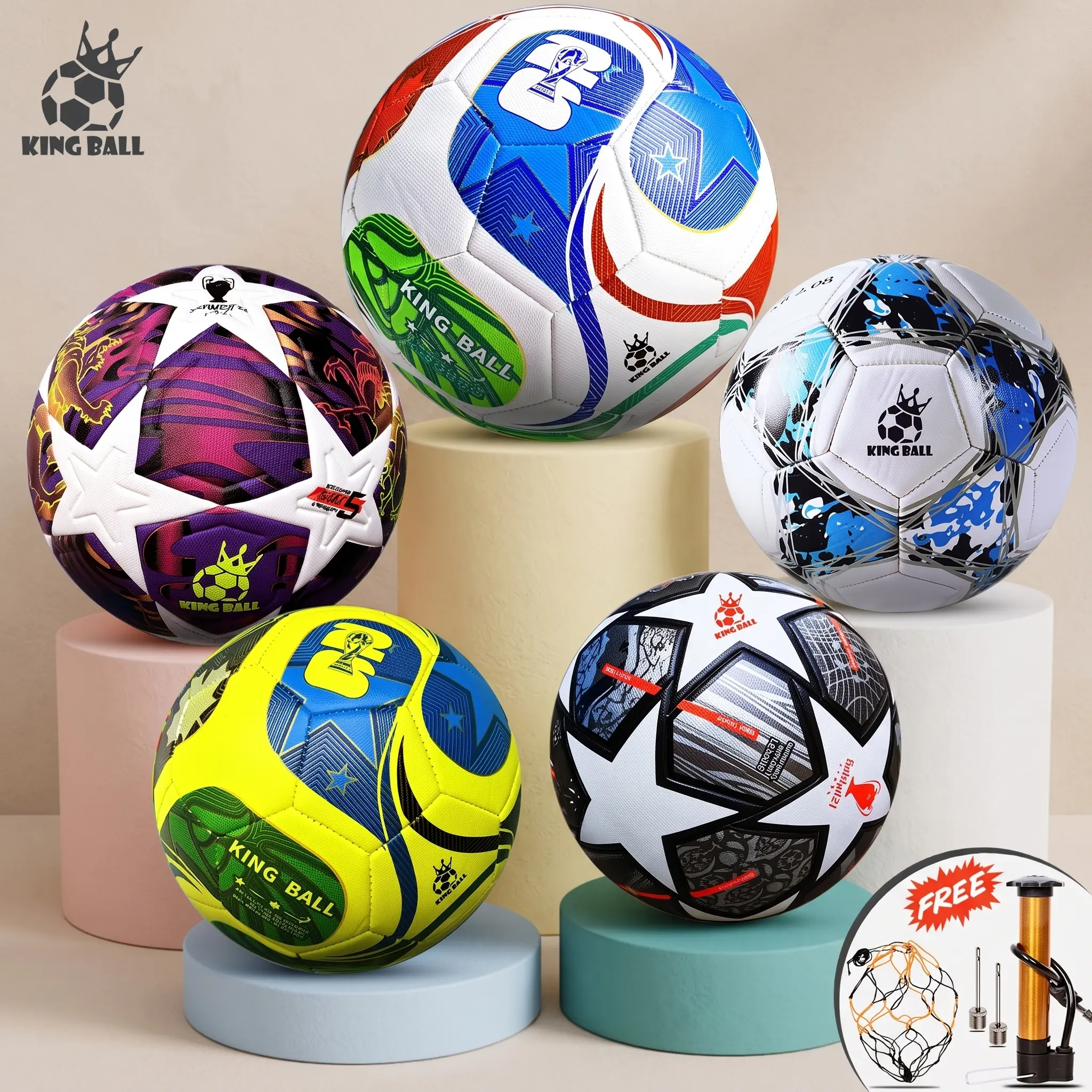 Bóng Đá Số 4 5 Chính Hãng King Ball Trái Banh Da Giá Rẻ Trẻ Em Học Sinh Viên Đá Sân Bê Tông Cỏ Nhân Tạo