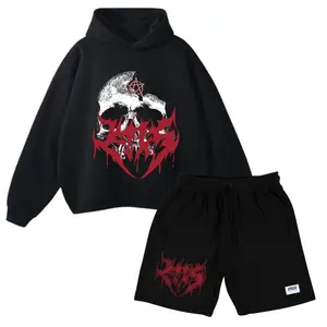 StreetSweater One Set Hoodie Boxy & Shortpant Skulzets Setelan Berbahan Kain Fleece Lembut Adem Size M-XXL