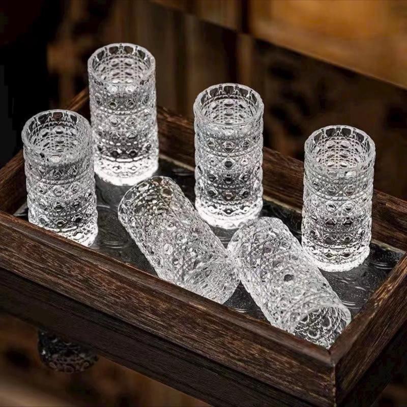 Sét 12 Ly Thuỷ Tinh Vân Nổi 20ml Cao Cấp Ly Uống Rượu Mini Sang Trọng Siêu Bền ly mới