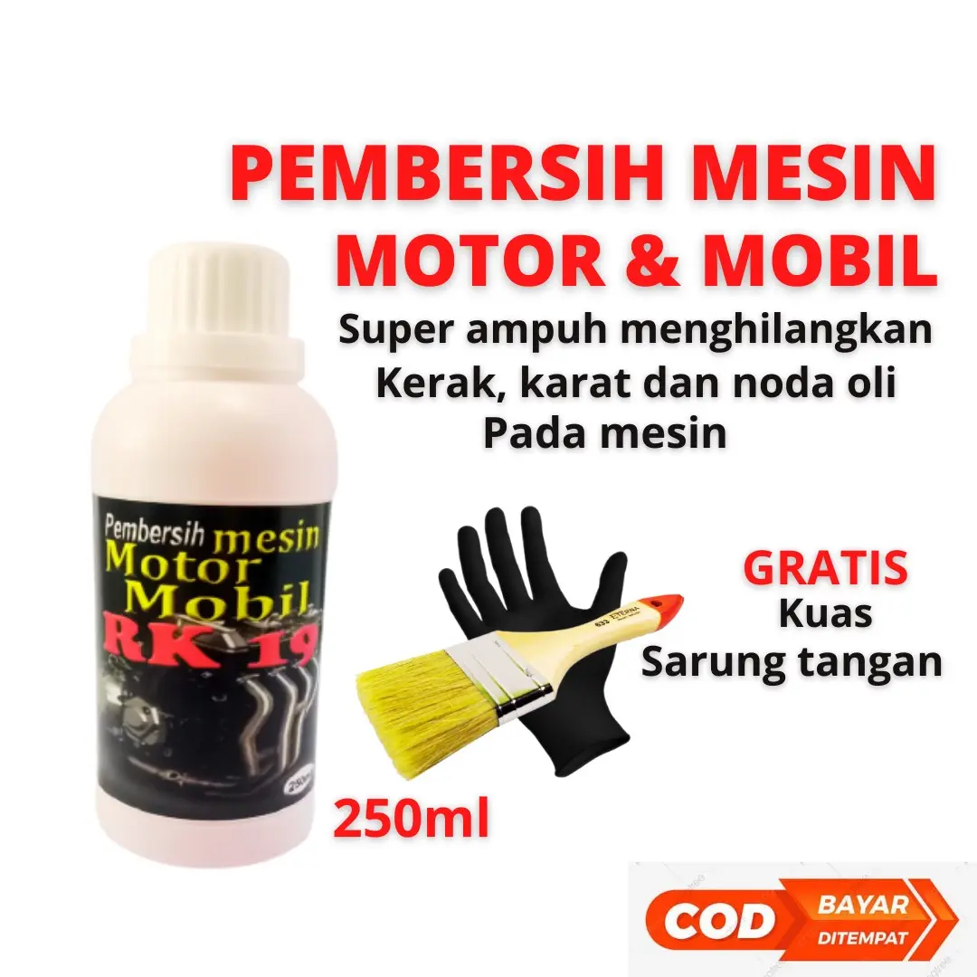 Cairan Pembersih Mesin Motor dan Mobil RK19 - Degreaser 250ml - Car, Oli, Kendaraan
