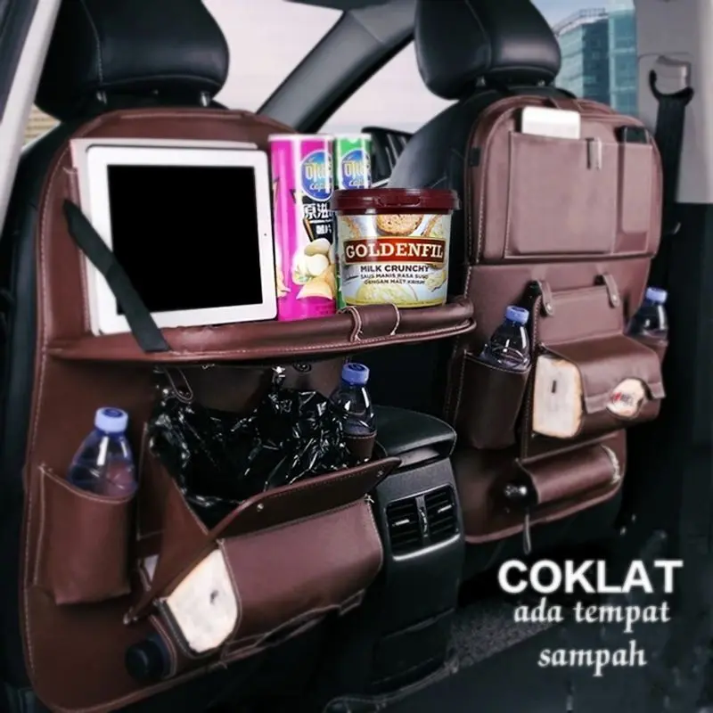 car seat organizer tas belakang jok mobil bahan premium leather