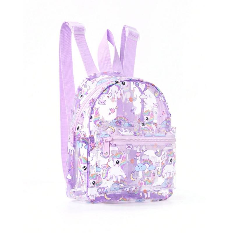 Tas Anak Perempuan Mika Unicorn Rainbow PVC Anti Air Backpack Fashion Ransel 0