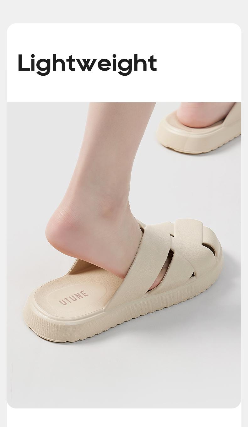 UTUNE Sandal Anyaman EVA Nyaman Ringan Anti Slip untuk Pria Wanita Cocok Dipakai di Rumah Pantai Jalan-jalan Trend 2025 Shoes Sendal