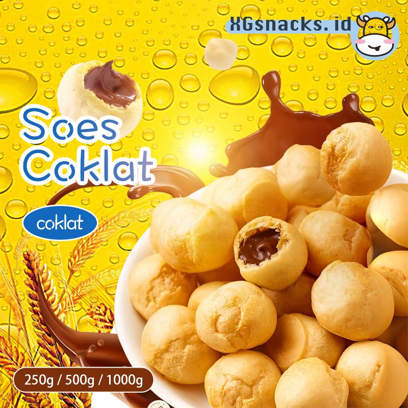 COD Soes Coklat Cokelat/strawberry/ 500g/1kg /Update kemasan terbaru / merek baru/Malona/ mix rasa/halal Kue Sus Kering Isi soes coklat lumer 1 kgr Enak Murah （Cemilan keluarga, cocok untuk dewasa dan anak-anak） Chocolate Food Makanan Snack Manis 1