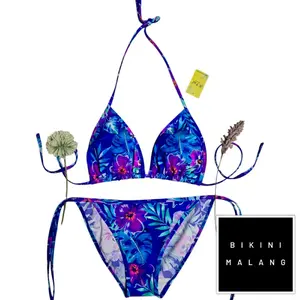 BIKINI TALI SAMPING MOTIF OCEAN FLORAL SEKSI