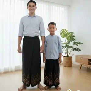 Sarung Instan Couple Ayah Anak Karet Pinggang Bahan Rayon Adem Lembut Ada Sakunya