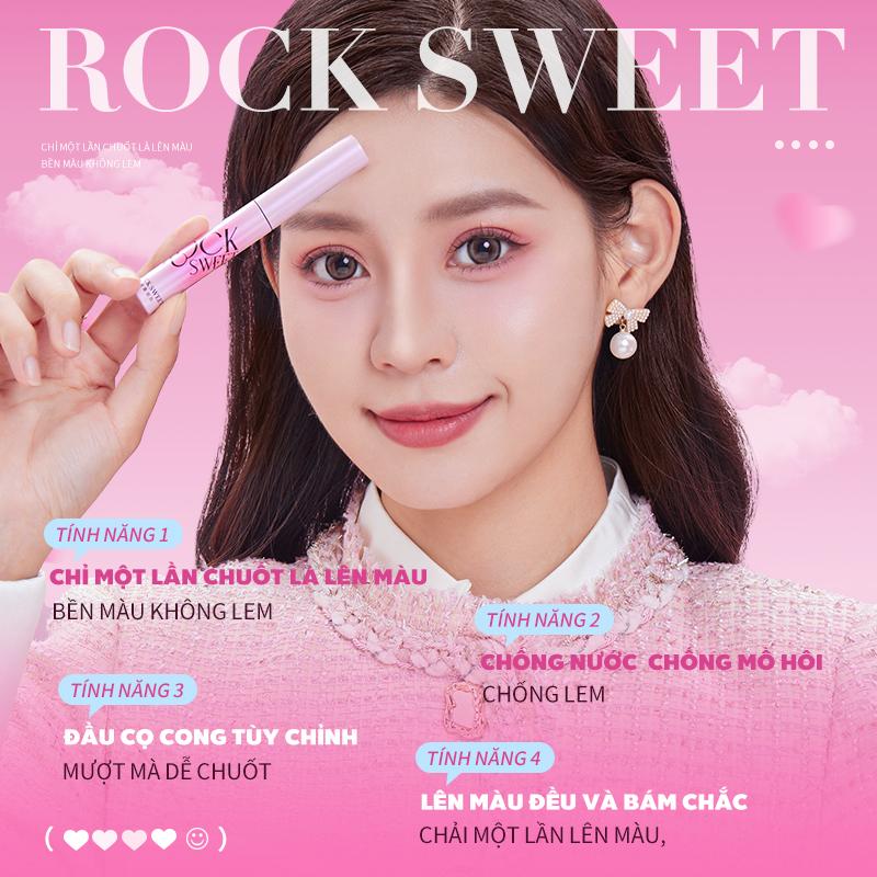 ROCKSWEET Mascara lông mày RS mascara nâu hồng 03 Màu Nâu Hồng Lông Mày Lông Mịn Tự Nhiên 1 Lướt Không Thấm Nước Và Lâu Trôi Không Vón Cục Chống Nhòe