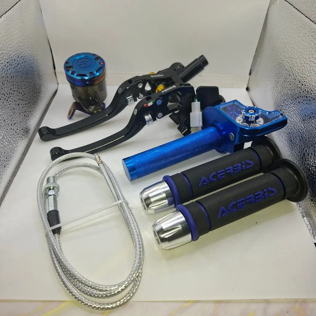 PAKETAN Gas Spontan ACERBIS V2 FULL CNC 1 KABEL + Master rem BREMBO RCS98 tabung twotone dan hitam