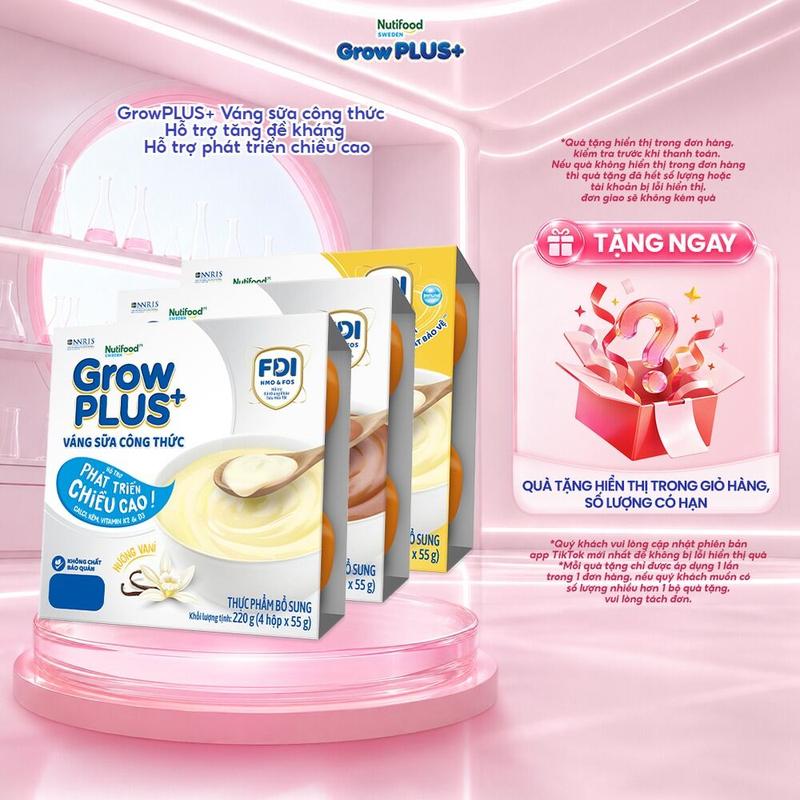 Combo mix 3 lốc GrowPLUS+ Váng sữa công thức Sữa non Immunel Hỗ trợ tăng đề kháng & Cao lớn vượt trội (55g x 12 hộp)- Link new
