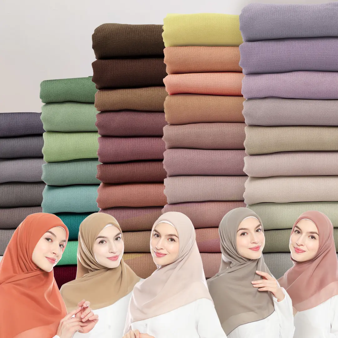WOLIC - Hijab Plain Square Premium Jahit Tepi Anti Meleyot / Hijab Segi Empat Premium Jahit Tepi Polycotton Lembut / Hijab Anti Letoy Hijab Anti Badai Hijab Wangi