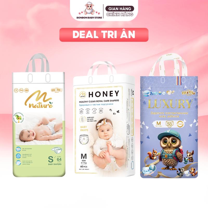 2 Bịch Tã Bỉm Momo Honey, Momo Nature, Momo Luxury Chính Hãng