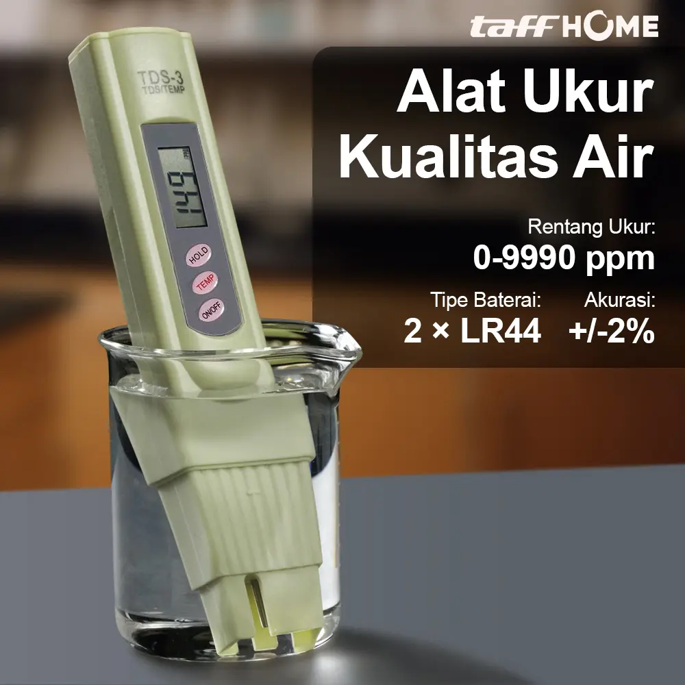 TaffHOME TDS Meter Alat Ukur Kualitas Air Water Quality Tester - TDS-3