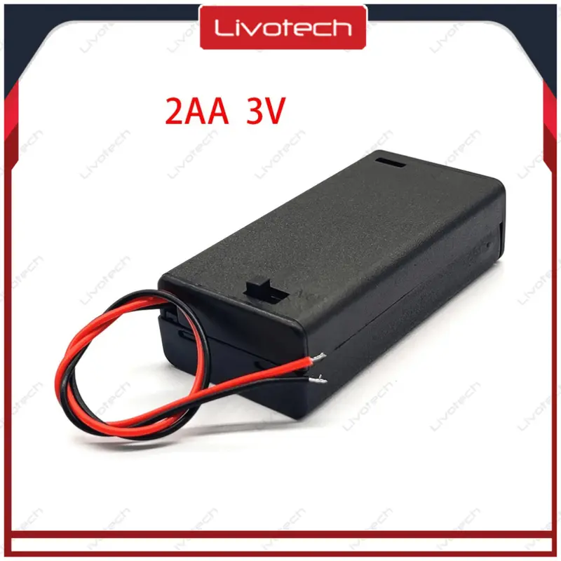 READY STOCK Tempat Baterai 2x AA Cover Saklar ON / OFF Seri Double Battery Holder 0