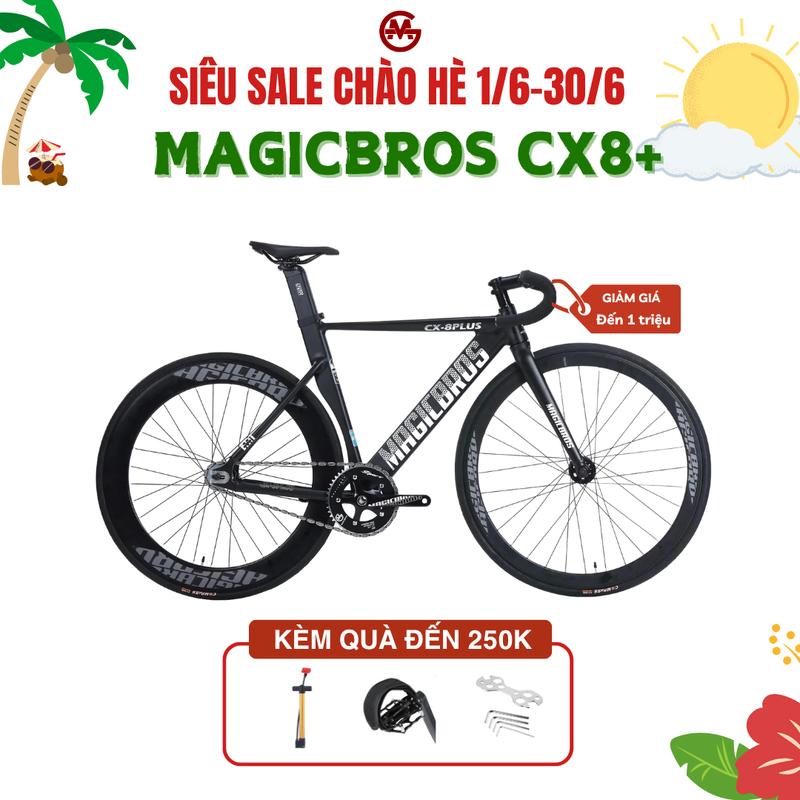 Xe đạp fixed gear MAGICBROS CX8 Plus 2 bánh nan hoa khung nhôm không mối hàn kèm strap bơm mini lục giác lắp xe Sports Đạp Xe Đạp