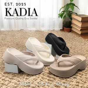 [KADIA Shoes] Sandal Wanita Sendal Jepit Wedges Wanita Tebal Fashion Korea Bahan Karet EVA Rubber Premium Empuk Ringan dan Elastis