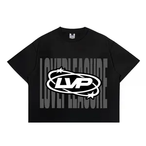 LVP SHADOW Boxy Oversize T-Shirt Katun Combed 30s Hitam Vintage Bahan 100% Katun Adem Nyaman Cetak HD Digital Printing Cocok untuk Pria dan Wanita