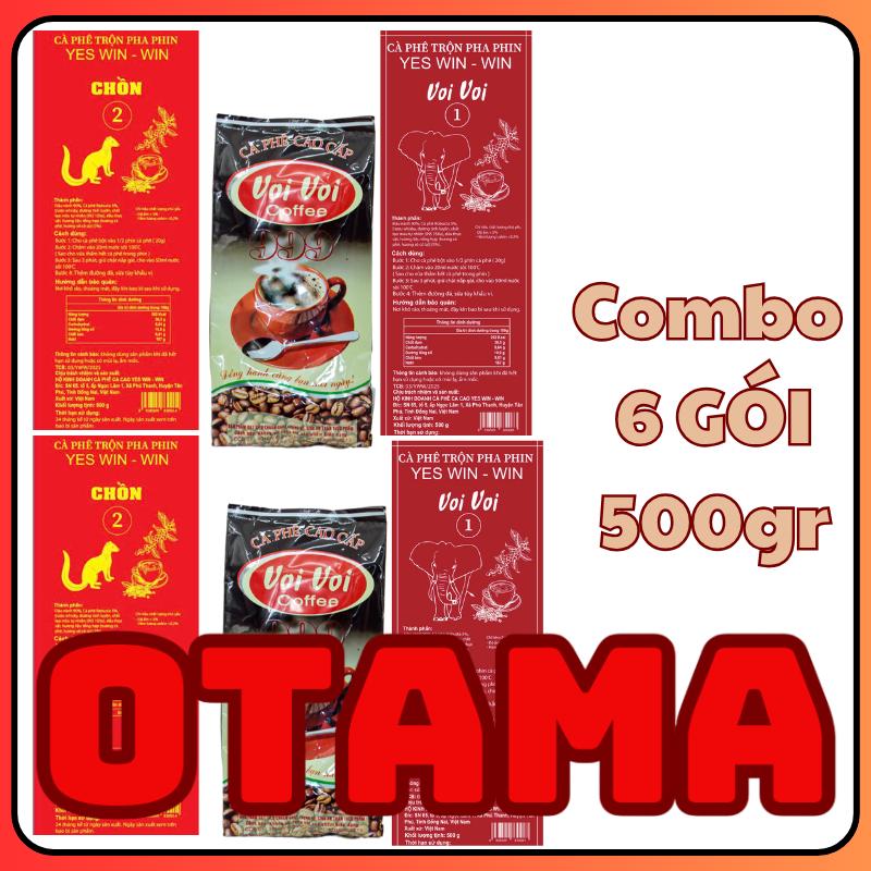 COMBO 6 GÓI CAFE CHỒN CAFE VOI 2 CAFE VOI 1 TRỘN CHUNG PHA PHIN ĐẬM VỊ CHỒN NƯỚC SẮN ĐẬM THƠM NỒNG GÓI 500GR Coffee contrast  coffee
