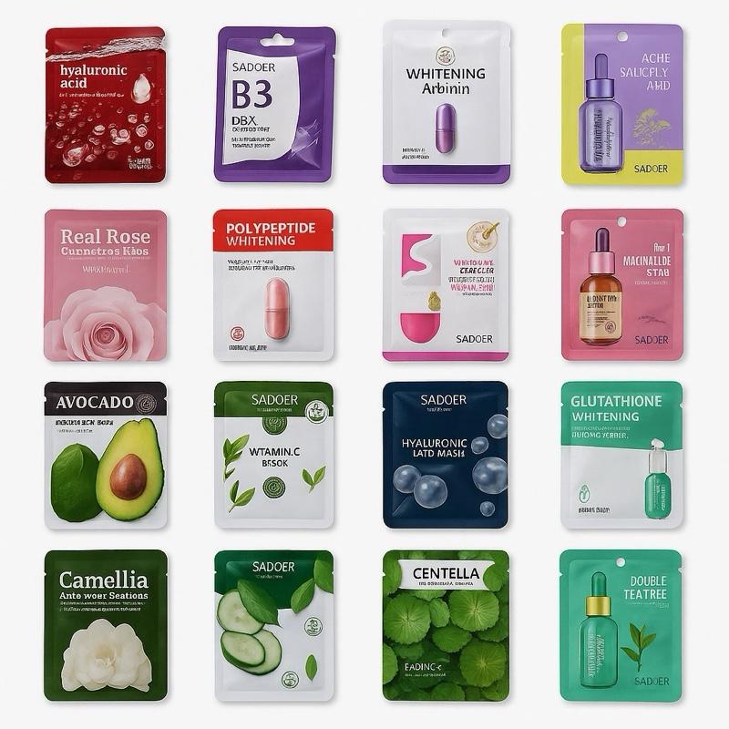 [ Da Dầu ] Combo 50 Miếng Mặt Nạ Trái Cây Và Tinh Chất Hỗ Trợ Kiềm Dầu Giảm Mụn Skincare Dưỡng Ẩm Da Nữ Women Cosmetic Làm Đẹp Da Peel Da mặtnạ chotuổidậythì mask   mặt nạ  giấy mask  duong đất sét hồng phục hồi da