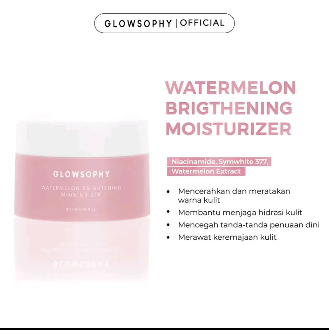 [30ml] GLOWSOPI  WATERMELON BRIGHTENING MOISTURIZER 30ml DOKTIF Approved