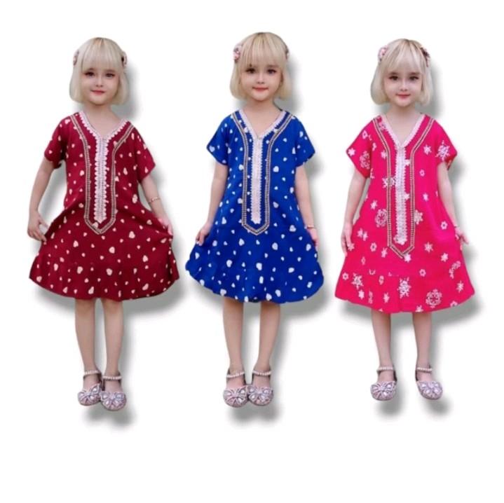 PAKET 5 PCS DASTER ANAK PAKISTAN 1-6 TH daster anak renda daster anak perempuan daster anak anak 2