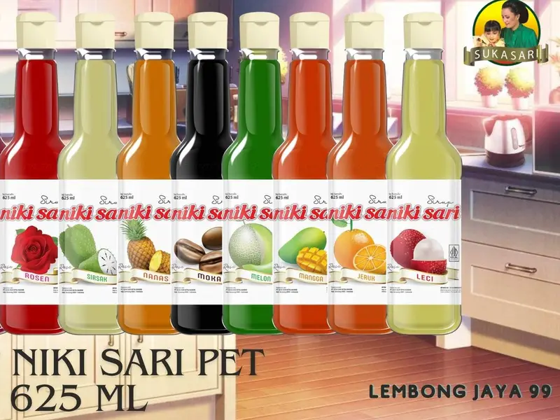 Sirup Nikisari PET 625 Ml (ASLI) HALAL Niki Sari Rasa Buah Botol Plastik - Syrup sesame 0
