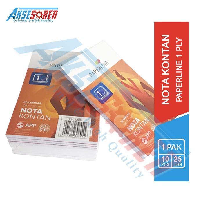 Nota Kontan 1 Ply Paperline [PPL-NK-K1-TK/10 Buku] / Nota Pembelian K1 1 Pak / Nota Barang Belanjaan / Struk Total Harga [1 Pack] Putih 1