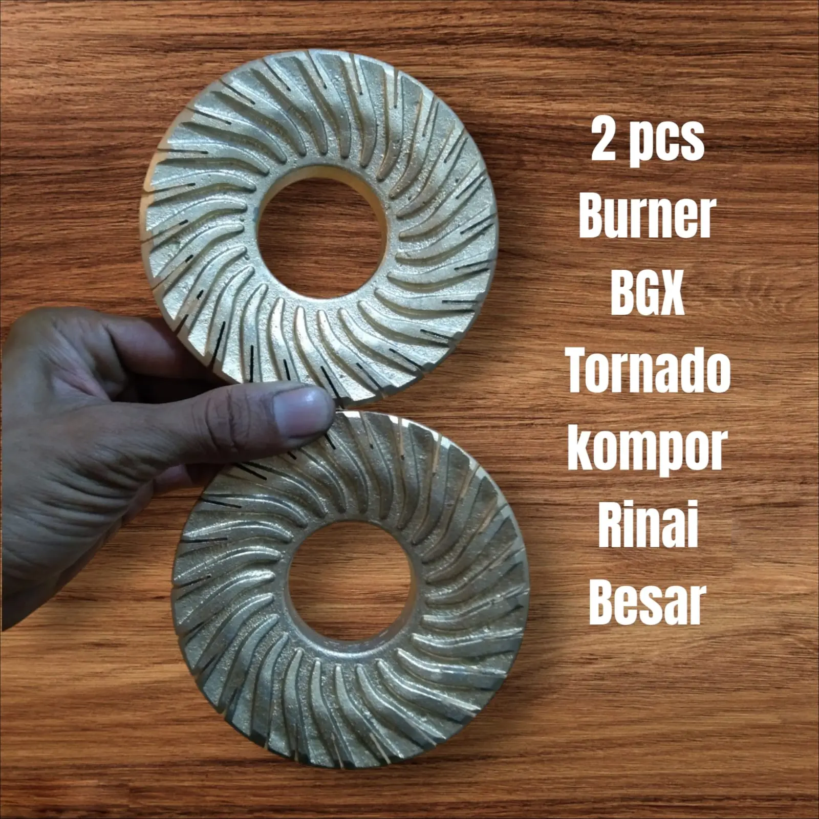 2 Pcs Burner Bgx Tornado Model Rinnai BGX Kaki 6 - aloy tebal ,untuk Ring Pengapian  Api Kompor Rinai besar,