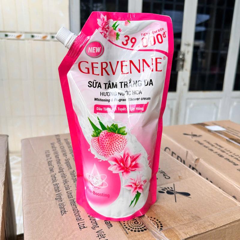 900g - Sữa tắm trắng da hương nước hoa Ger ven ne Hồng - Dưỡng Da Body Dưỡng Body