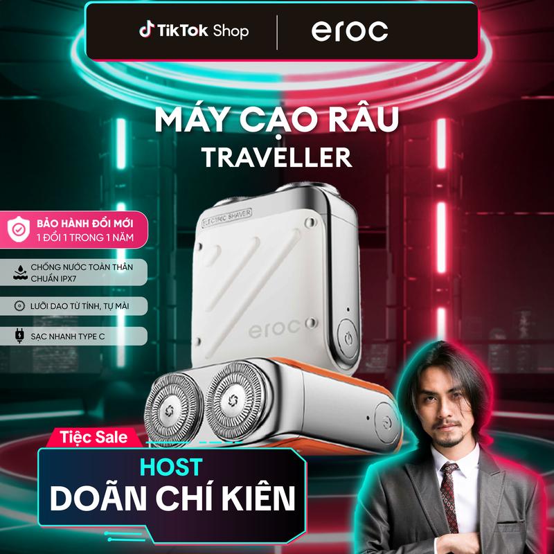 [Doãn Chí Kiên] Máy cạo râu EROC TRAVELLER MINI KKXZ021 (nhiều màu) - Chuyên Gia Cạo Râu Mini, Chống nước IPX7, Lưỡi dao tự mài, Sạc nhanh Type-C