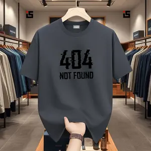 Indostreet - Kaos Not Found 404 Black Summer Retro Print T-shirt for Matching Couples Featuring Comfortable Loose Fit Cotton Ideal for Casual Street Style Looks Soft Tee