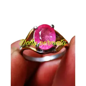 Batu permata natural Pink shafire srilanka cincin cowok
