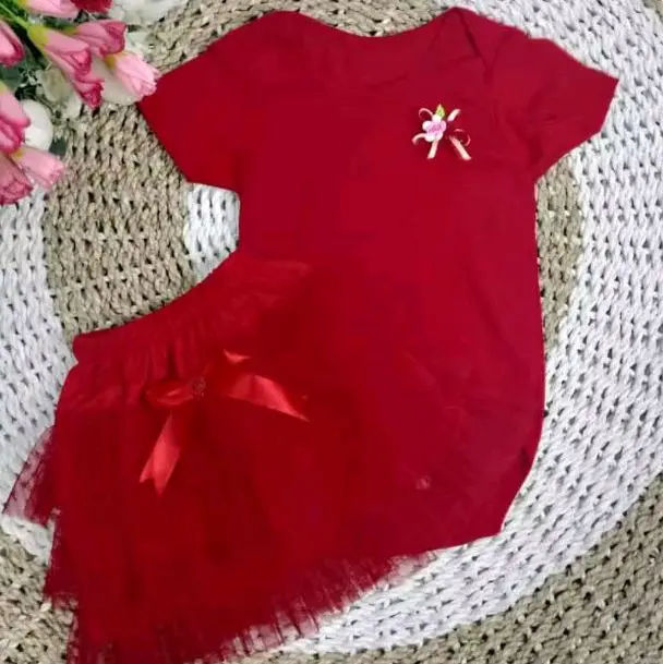 Setelan Jumpsuit dan rok tutu bayi Newborn umur 0-12 bulan Bayi Perempuan 2