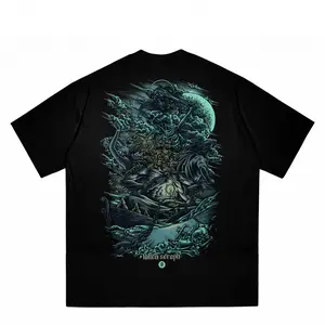 (COD) Motif Tengkorak yang Artistik dengan Nuansa Biru-Hijau yang Misterius, Dikelilingi Awan dan Gelombang. Cocok untuk Tampilan yang Penuh Karakter dan Berani Berbeda.     l Nyaman Dipakai & Siap COD