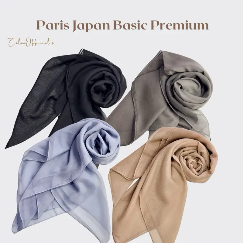 Cilia - Hijab Plain Paris Japan Original Premium | Hijab Segiempat Basic Paris Jepang Premium Hijab Malay Hijab Muslim Trendy Segiempat by Cilia