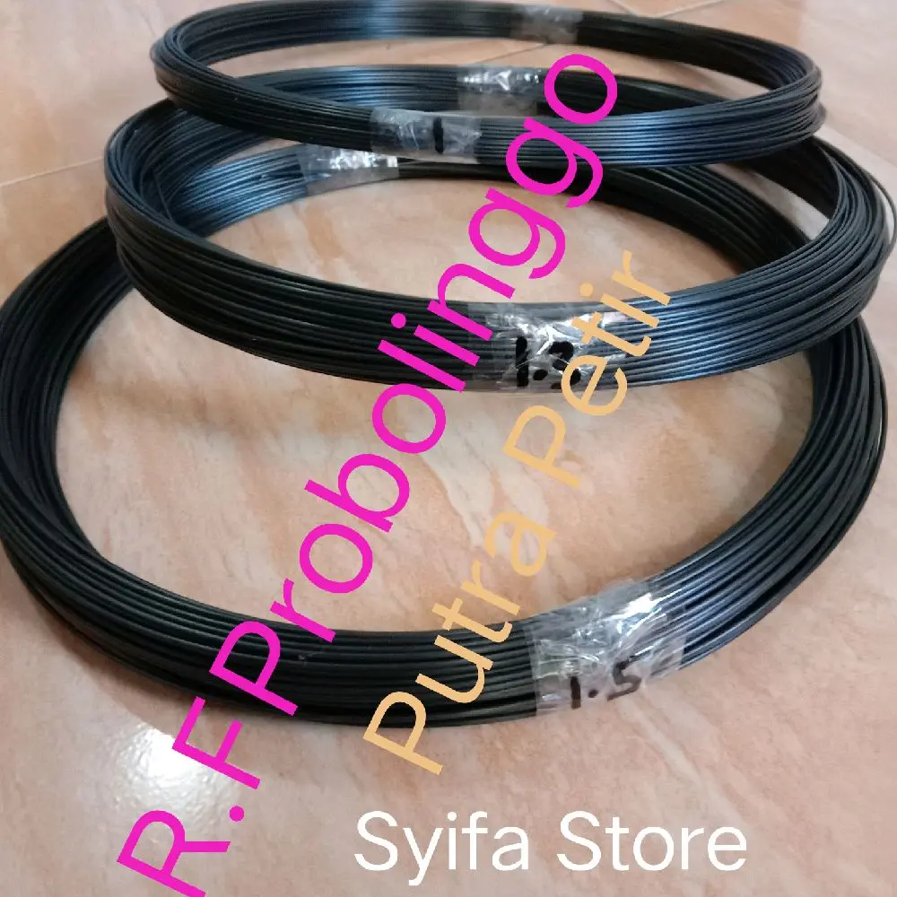 Ruji Fiber Hitam 1 mm 1,3 mm 1,5 mm panjang 100 meter